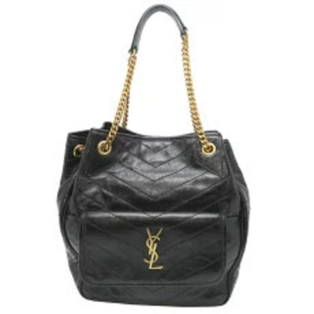 Saint Laurent Niki Shopping Bag Shoulder Calfskin Black